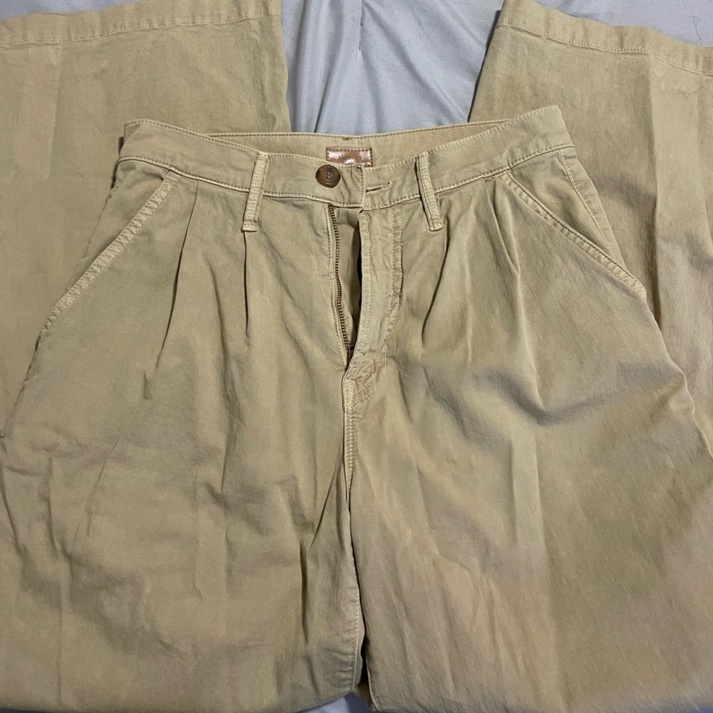 MOTHER Wide Leg Pants in Khaki